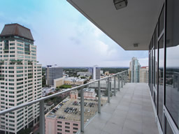 The Italian porcelain stone carries on outside